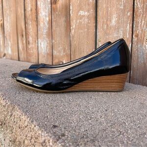 Cole Haan Black Patent Leather Wedges